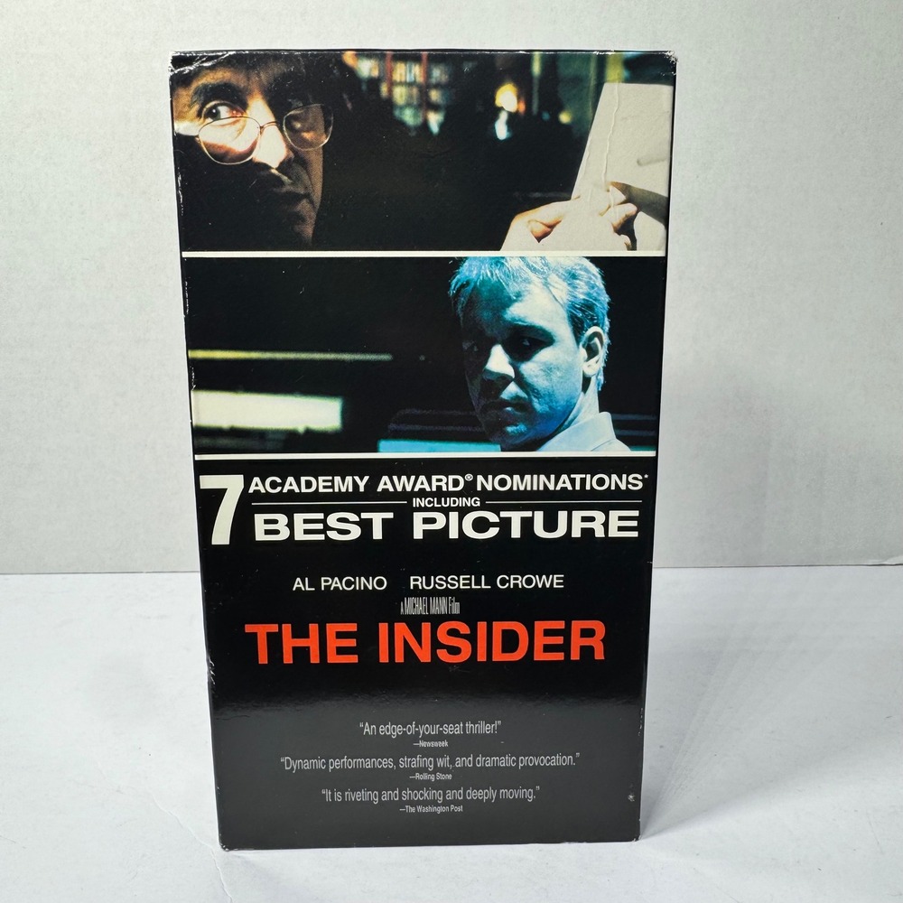 The Insider VHS Al Pacino Russell Crowe Michael Mann Widescreen Blockbuster 1999